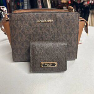 Michael Kors Selma Mini @-tone Shoulder Bag & Wallet
